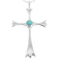 Southwestern Turquoise Cross Necklace - Sterling Silver