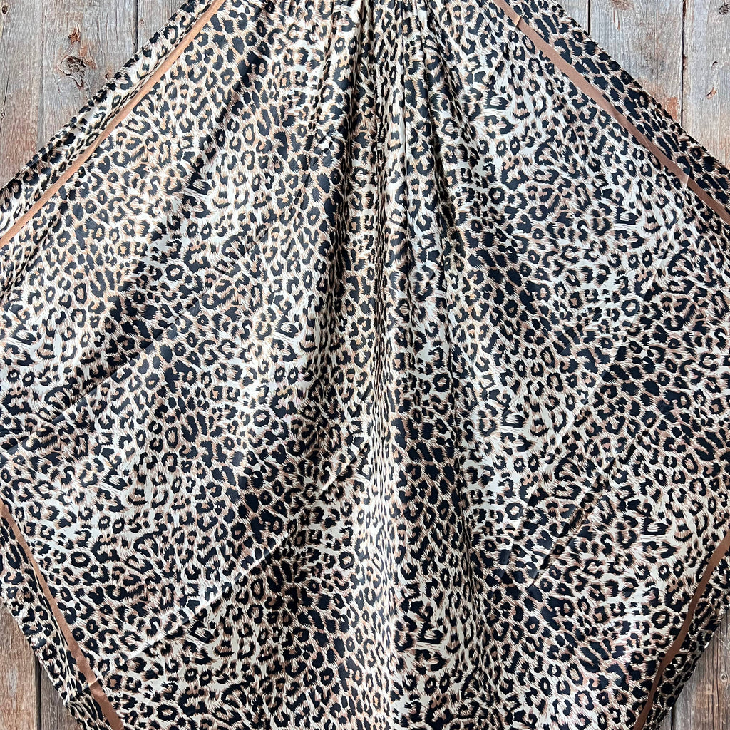 Tan Leopard Wild Rag/Scarf 35X35"