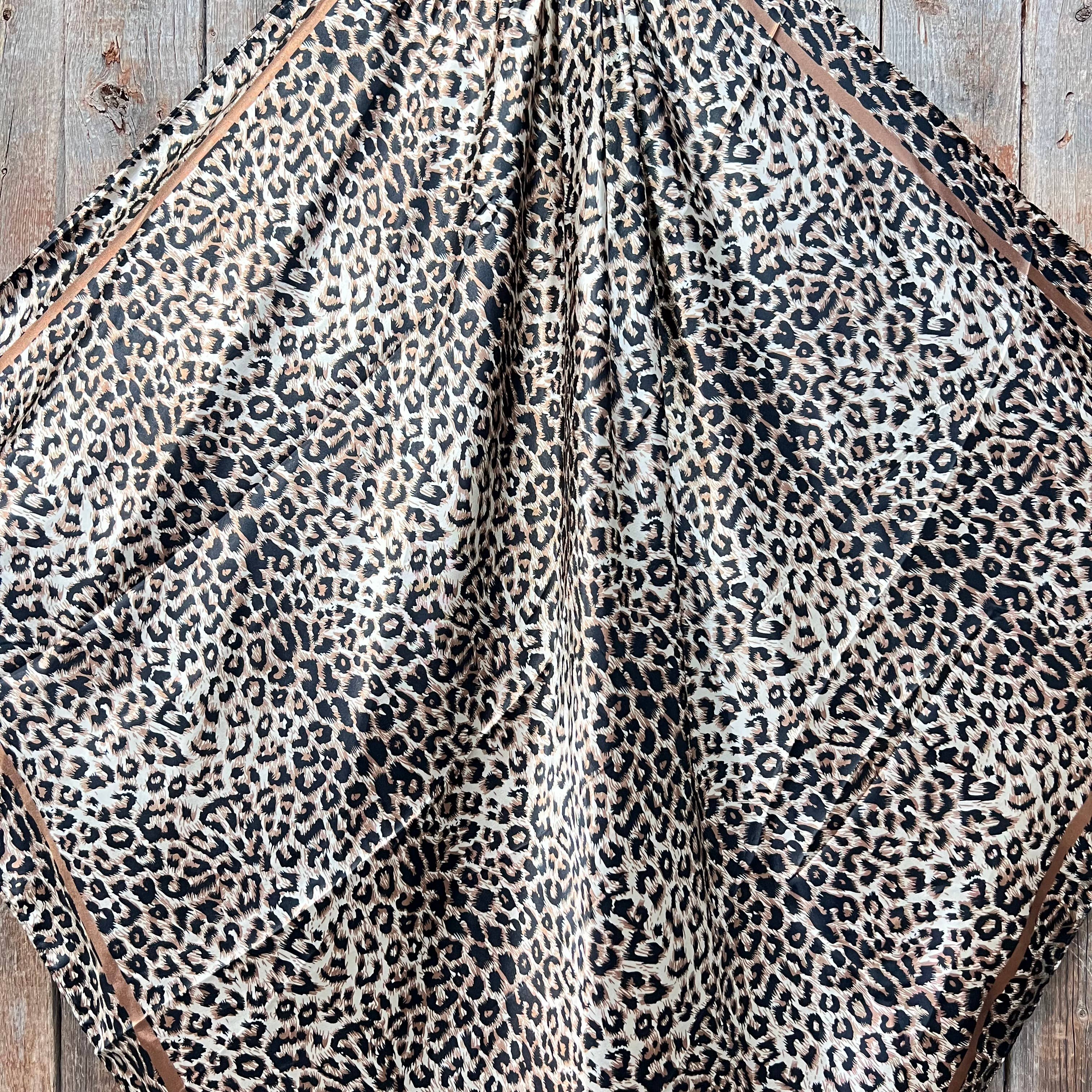Tan Leopard Wild Rag/Scarf 35X35"