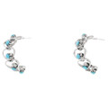Zuni Turquoise Heart Stud Earrings - Sterling Silver