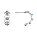 Zuni Turquoise Heart Stud Earrings - Sterling Silver