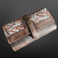 Western Embossed Leather Crossbody Wallet Cell Phone Size