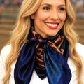 Blue Painted Sunflowers Wild Rag / Scarf 35X35"