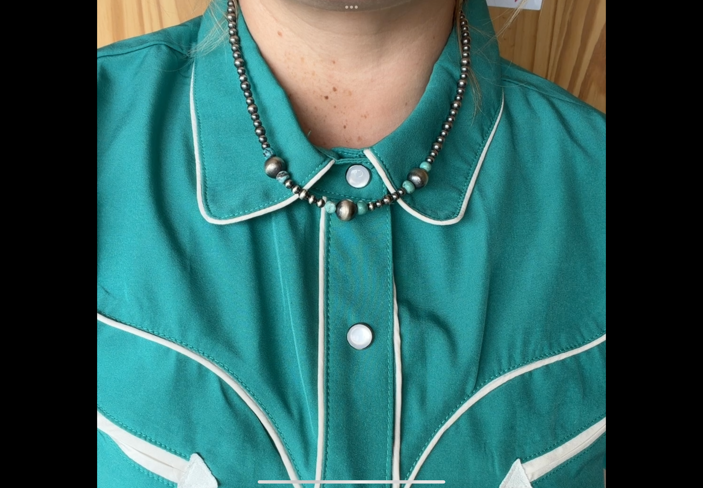 Sterling Silver Desert Pearl Necklace with Turquoise Accents