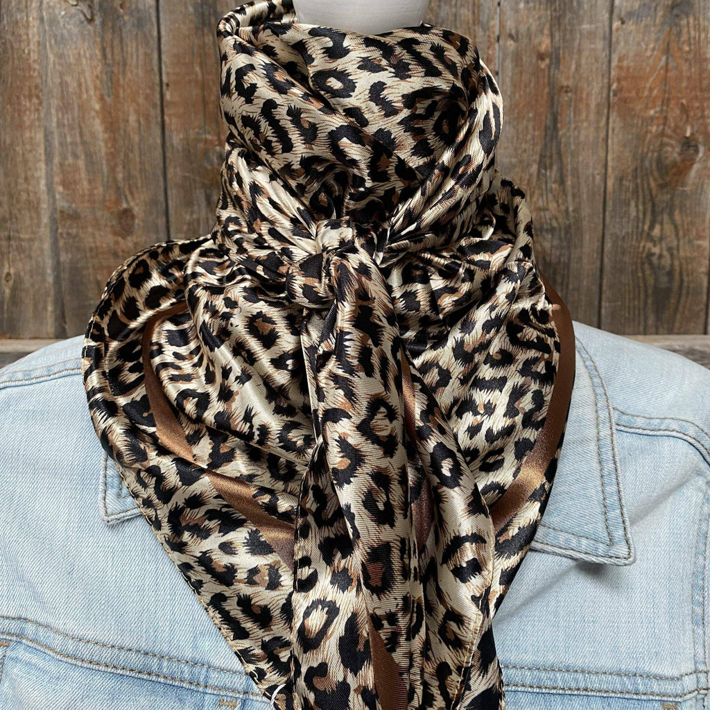 Tan Leopard Wild Rag/Scarf 35X35"