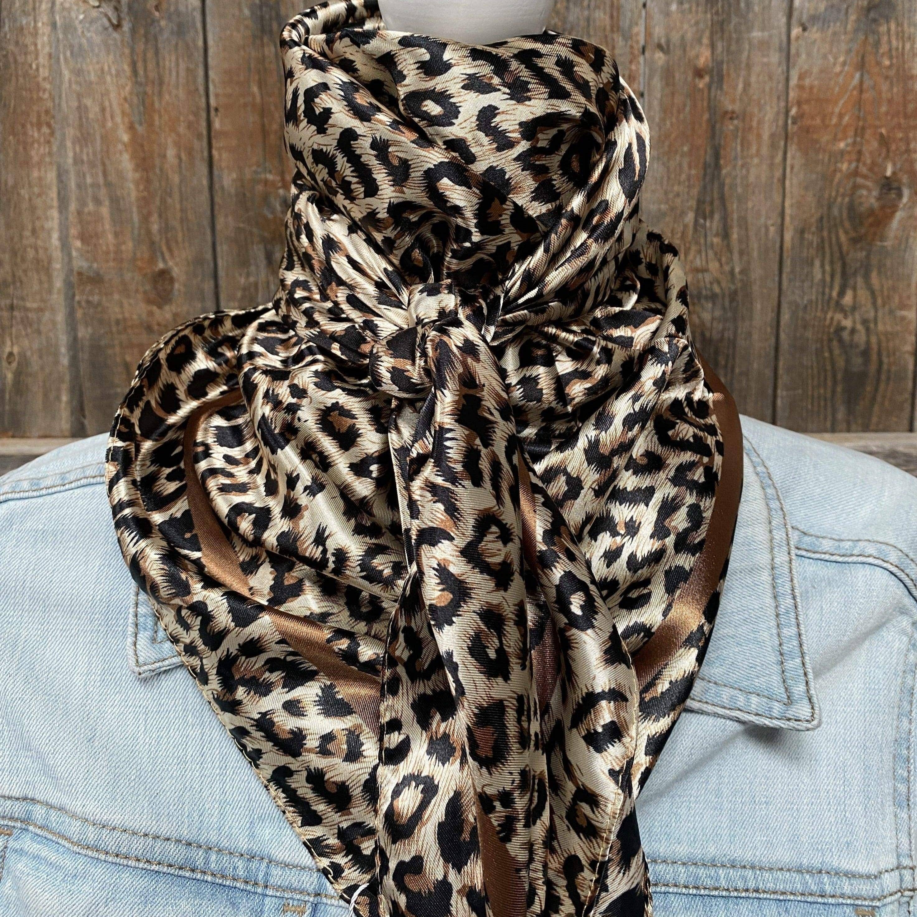 Tan Leopard Wild Rag/Scarf 35X35"