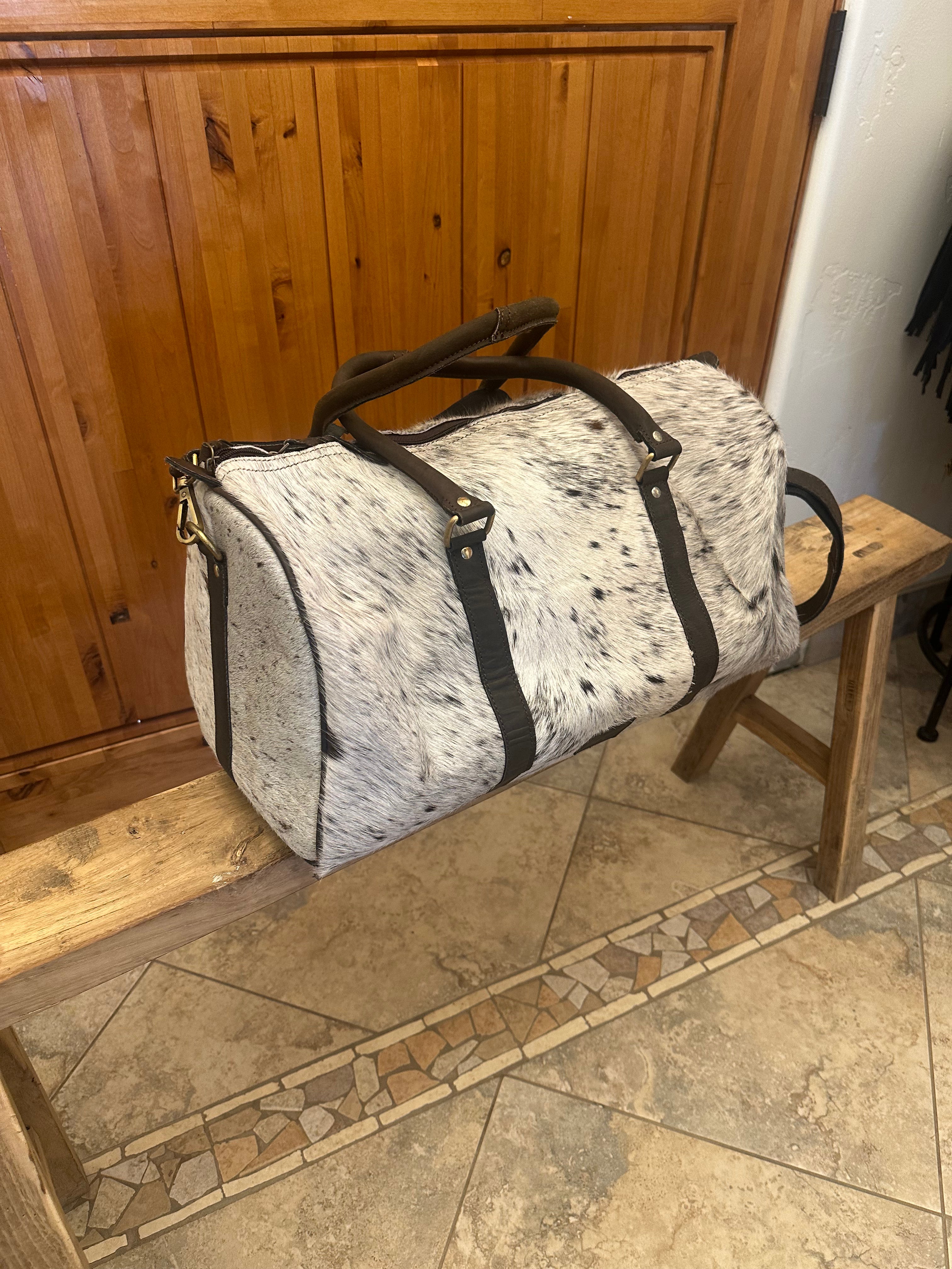 Genuine Cowhide Leather Duffel Bag - Travel Bag