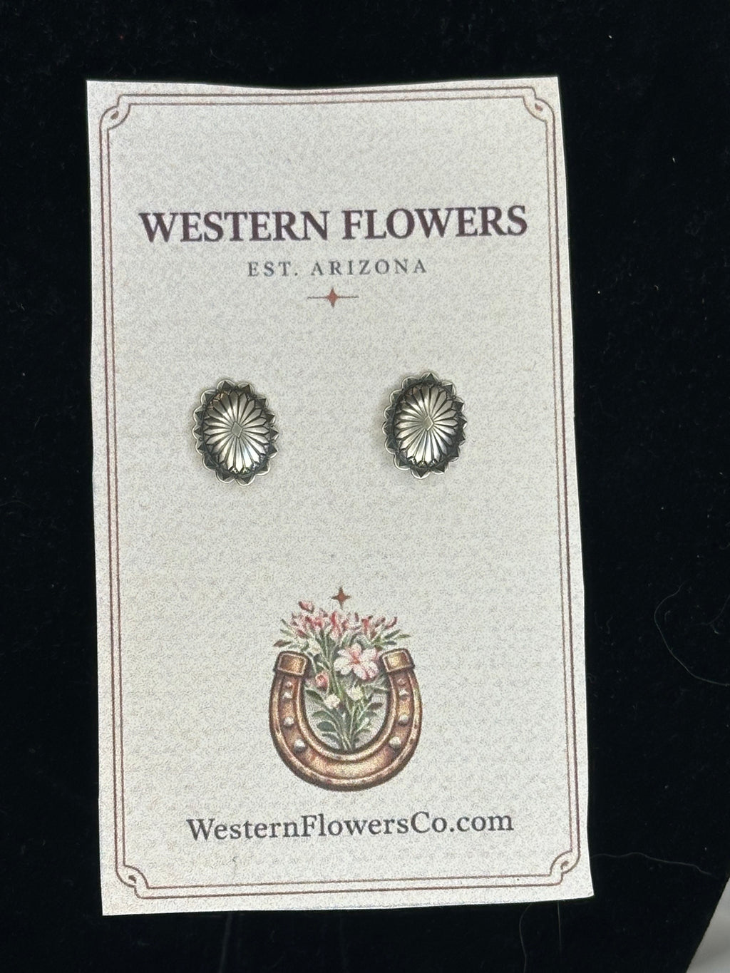 Navajo Petite Sterling Silver Concho Stud Earrings