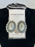 Navajo Sterling Silver Concho Post Earrings