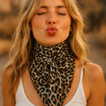 Tan Leopard Wild Rag/Scarf 35X35"