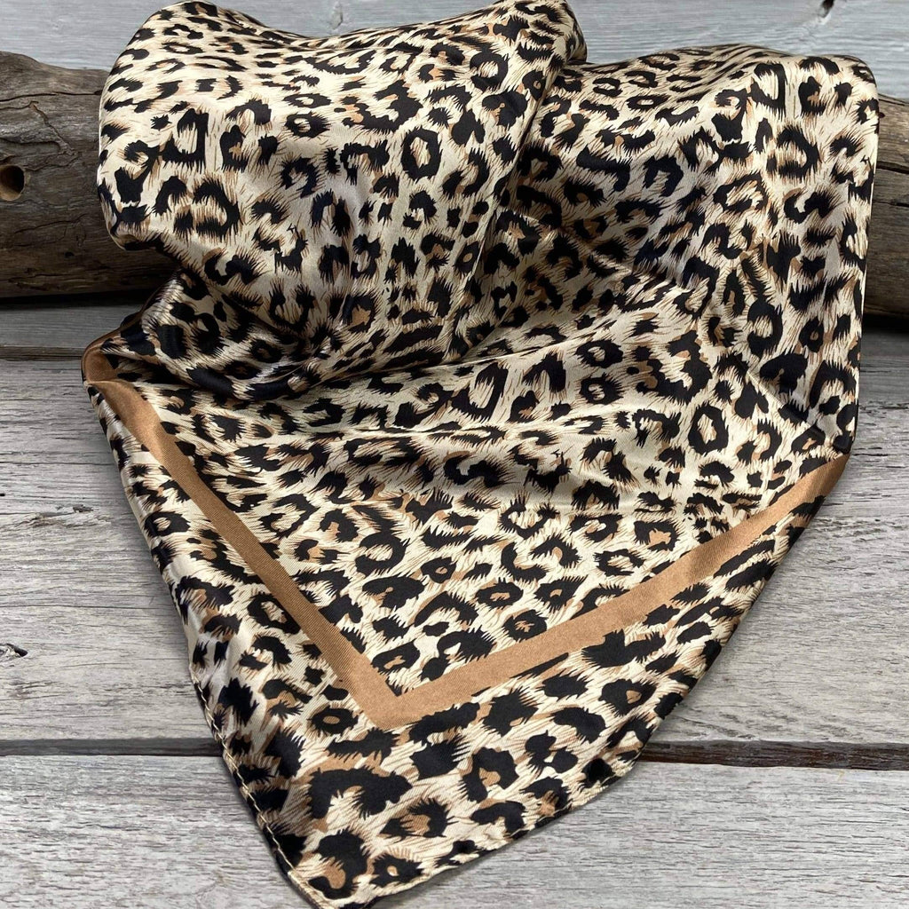 Tan Leopard Wild Rag/Scarf 35X35"