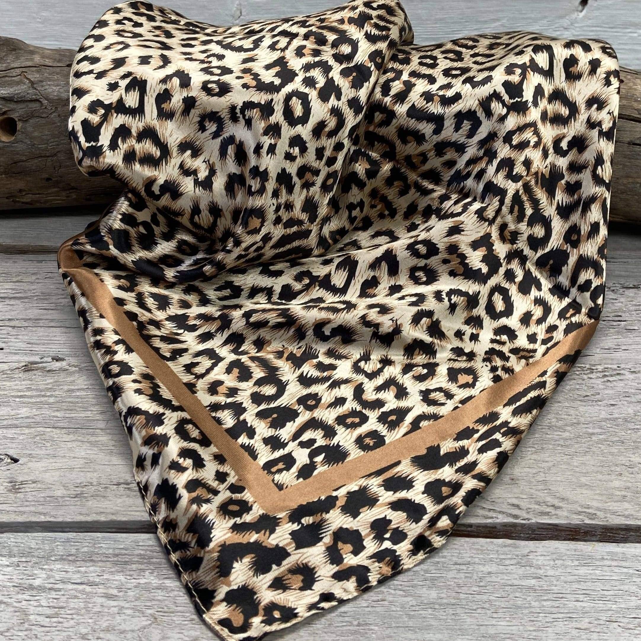 Tan Leopard Wild Rag/Scarf 35X35"