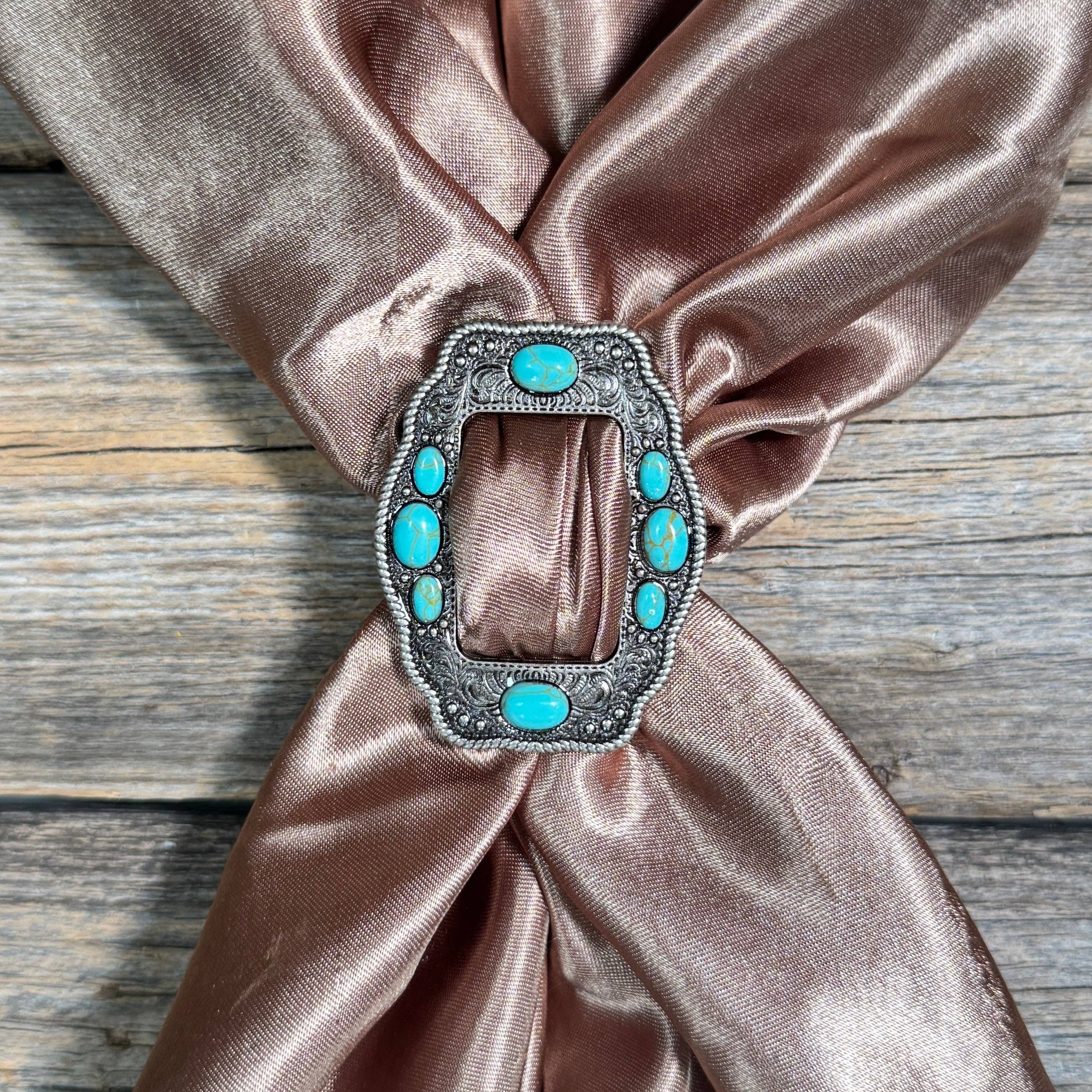 Antique silver with turquoise western slide